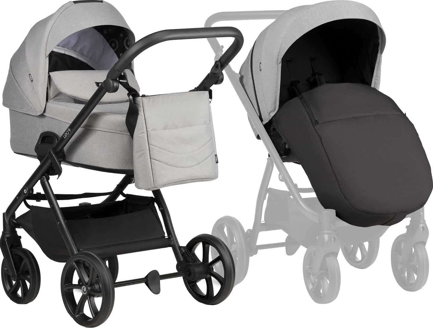 Коляска універсальна 2 в 1 Tutis Leo3 plus Warm Grey